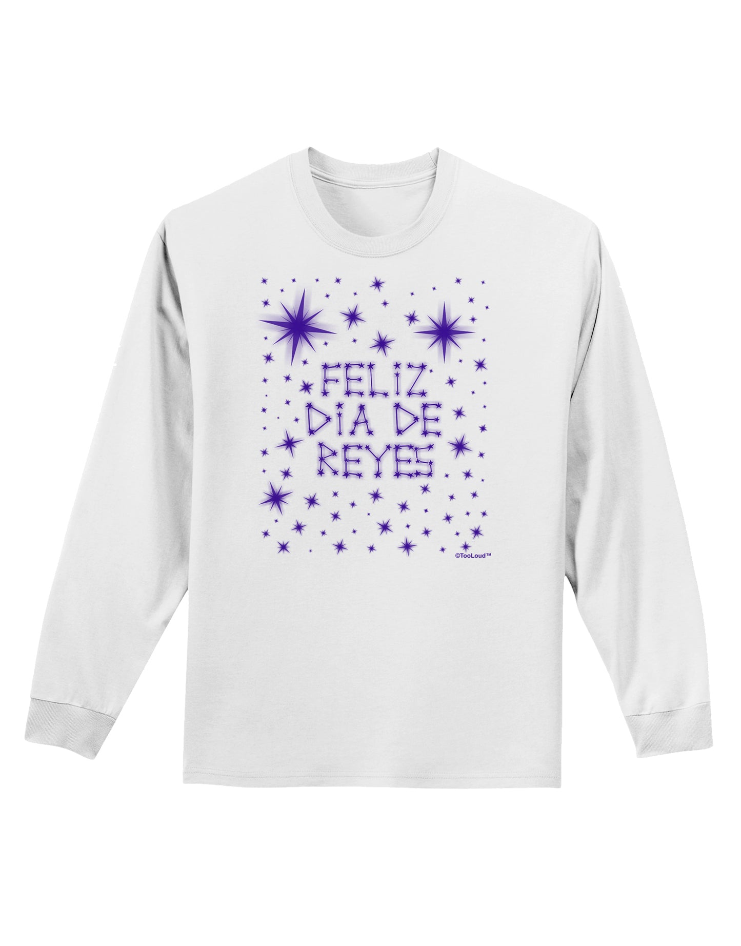 Feliz Dia de Reyes - Estrellas Brillantes Adult Long Sleeve Shirt by TooLoud-Long Sleeve Shirt-TooLoud-White-Small-Davson Sales