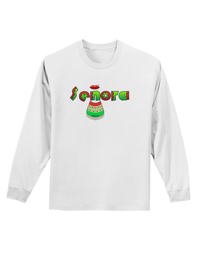 Senora Poncho Adult Long Sleeve Shirt-Long Sleeve Shirt-TooLoud-White-Small-Davson Sales