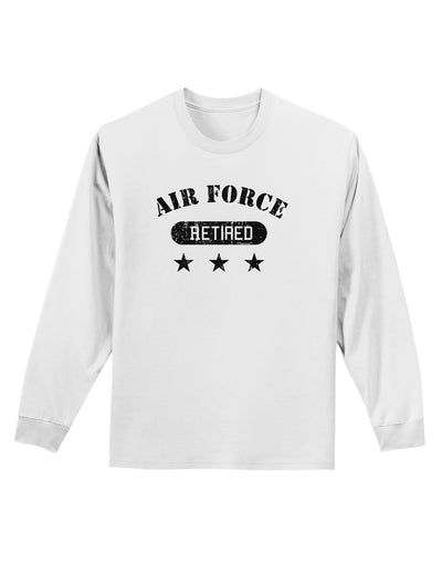 Retired Air Force Adult Long Sleeve Shirt-Long Sleeve Shirt-TooLoud-White-Small-Davson Sales