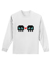 8-Bit Skull Love - Boy and Boy Adult Long Sleeve Shirt-Long Sleeve Shirt-TooLoud-White-Small-Davson Sales