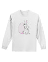 Easter Bunny and Egg Design Adult Long Sleeve Shirt by TooLoud-Long Sleeve Shirt-TooLoud-White-Small-Davson Sales