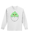 Cute Hatching Chick - Green Adult Long Sleeve Shirt by TooLoud-Long Sleeve Shirt-TooLoud-White-Small-Davson Sales