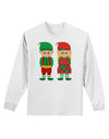 Cute Elf Couple Christmas Adult Long Sleeve Shirt-Long Sleeve Shirt-TooLoud-White-Small-Davson Sales