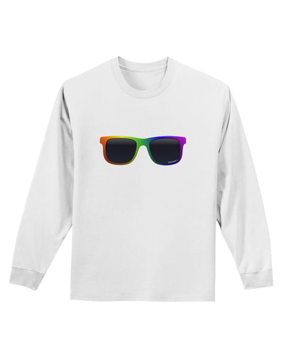 Pride Rainbow Glasses Adult Long Sleeve Shirt by TooLoud-Long Sleeve Shirt-TooLoud-White-Small-Davson Sales