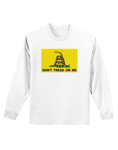 Classic Gadsden Flag Don't Tread On Me Adult Long Sleeve Shirt-Long Sleeve Shirt-TooLoud-White-Small-Davson Sales