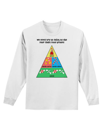 Main Food Groups of an Elf - Christmas Adult Long Sleeve Shirt-Long Sleeve Shirt-TooLoud-White-Small-Davson Sales