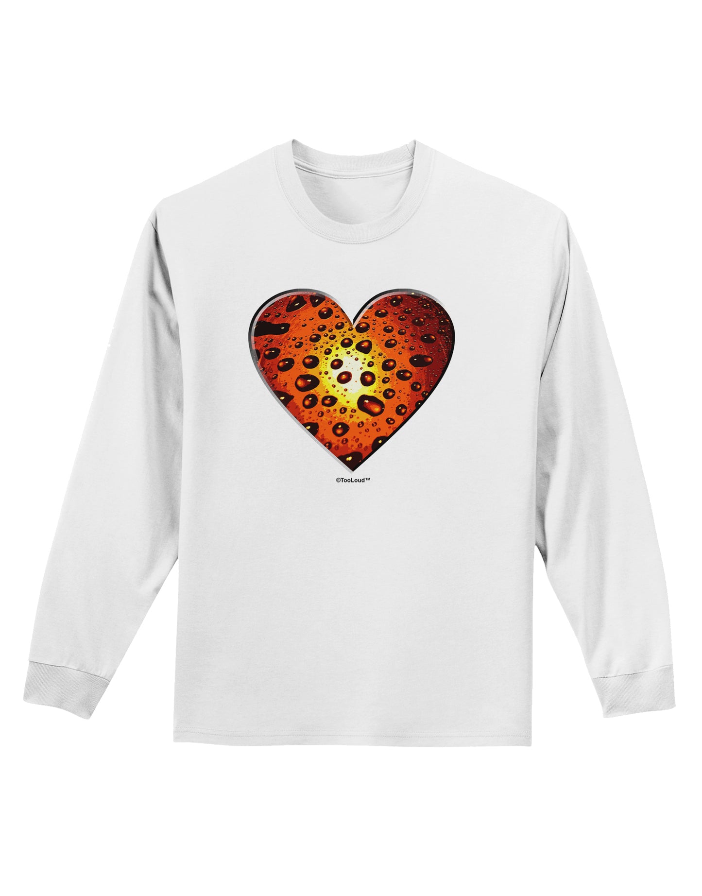 Water Droplet Heart Orange Adult Long Sleeve Shirt by TooLoud-Long Sleeve Shirt-TooLoud-White-Small-Davson Sales