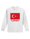 Turkey Flag with Text Adult Long Sleeve Shirt by TooLoud-Long Sleeve Shirt-TooLoud-White-Small-Davson Sales