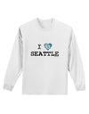 Distressed I Heart Seattle - Heart Flag Adult Long Sleeve Shirt by TooLoud-Long Sleeve Shirt-TooLoud-White-Small-Davson Sales