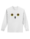 Cute Snowy Owl Face Adult Long Sleeve Shirt-Long Sleeve Shirt-TooLoud-White-Small-Davson Sales