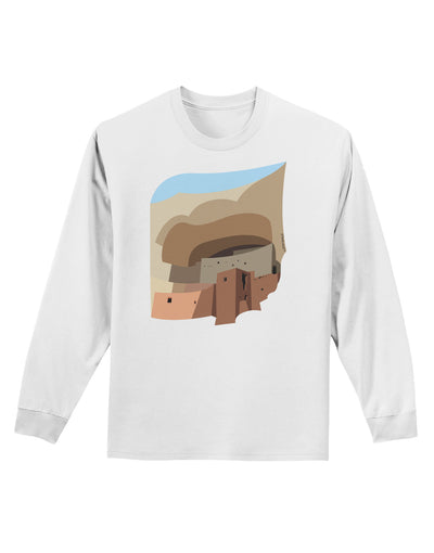 Montezuma Castle Artwork Adult Long Sleeve Shirt-Long Sleeve Shirt-TooLoud-White-Small-Davson Sales