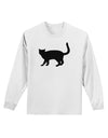 Cat Silhouette Design Adult Long Sleeve Shirt by TooLoud-Long Sleeve Shirt-TooLoud-White-Small-Davson Sales