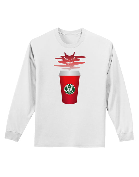 Red Cup Satan Coffee Adult Long Sleeve Shirt by-Long Sleeve Shirt-TooLoud-White-Small-Davson Sales