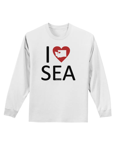 I Heart Seattle Adult Long Sleeve Shirt-Long Sleeve Shirt-TooLoud-White-Small-Davson Sales