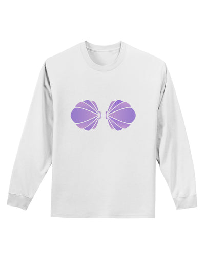 Easy Mermaid Costume Purple Shells - Halloween Adult Long Sleeve Shirt-Long Sleeve Shirt-TooLoud-White-Small-Davson Sales