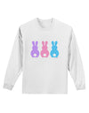 Three Easter Bunnies - Pastels Adult Long Sleeve Shirt by TooLoud-Long Sleeve Shirt-TooLoud-White-Small-Davson Sales