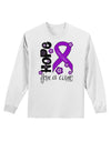 Hope for a Cure - Purple Ribbon Crohn’s Disease - Flowers Adult Long Sleeve Shirt-Long Sleeve Shirt-TooLoud-White-Small-Davson Sales