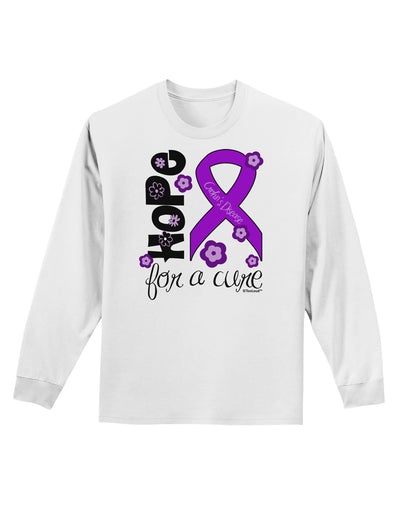 Hope for a Cure - Purple Ribbon Crohn’s Disease - Flowers Adult Long Sleeve Shirt-Long Sleeve Shirt-TooLoud-White-Small-Davson Sales