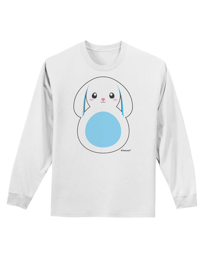 Cute Bunny with Floppy Ears - Blue Adult Long Sleeve Shirt by TooLoud-Long Sleeve Shirt-TooLoud-White-Small-Davson Sales