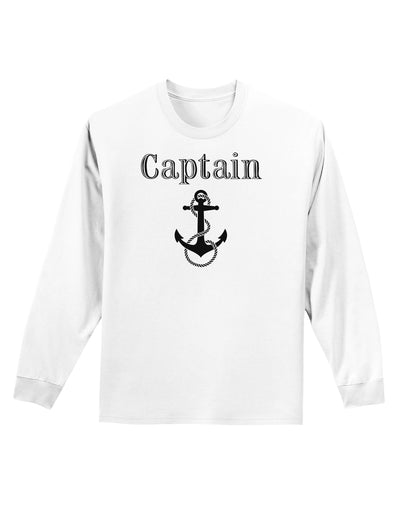 Ship Captain Nautical Anchor Boating Adult Long Sleeve Shirt-Long Sleeve Shirt-TooLoud-White-Small-Davson Sales