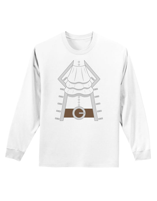 Pirate Captain Costume Silver Adult Long Sleeve Shirt-Long Sleeve Shirt-TooLoud-White-Small-Davson Sales