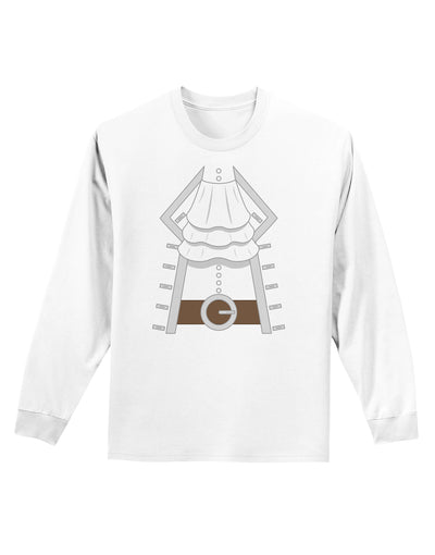 Pirate Captain Costume Silver Adult Long Sleeve Shirt-Long Sleeve Shirt-TooLoud-White-Small-Davson Sales