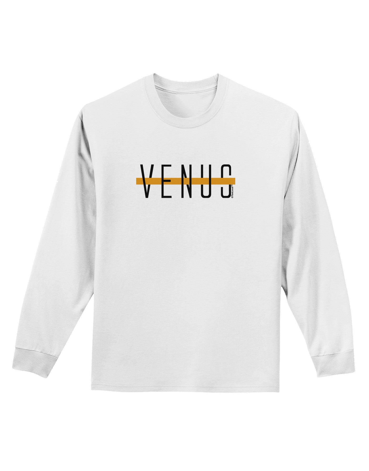 Planet Venus Text Only Adult Long Sleeve Shirt-Long Sleeve Shirt-TooLoud-White-Small-Davson Sales