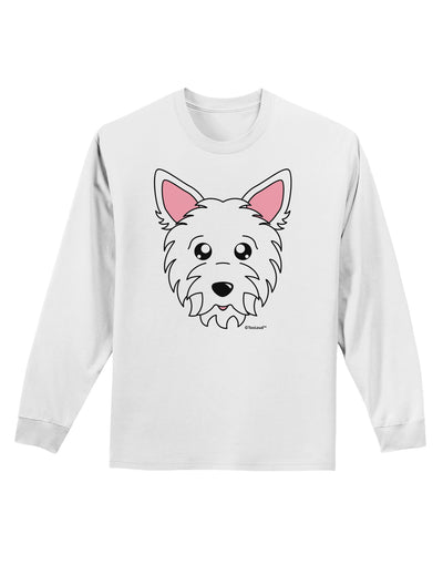 Cute West Highland White Terrier Westie Dog Adult Long Sleeve Shirt by TooLoud-Long Sleeve Shirt-TooLoud-White-Small-Davson Sales