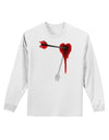 Cupid's Arrow Heart Shot Wound Adult Long Sleeve Shirt-Long Sleeve Shirt-TooLoud-White-Small-Davson Sales