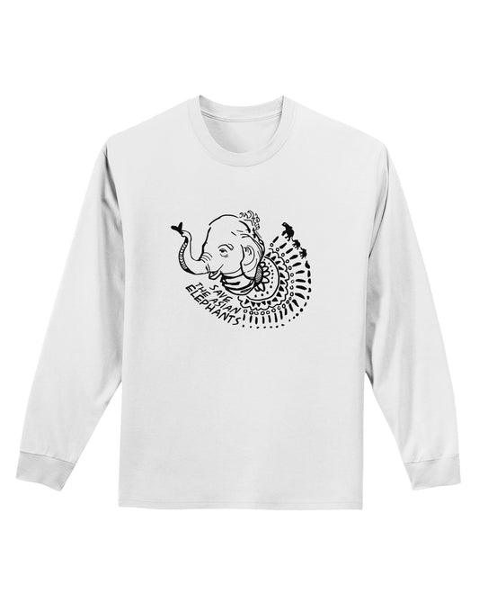TooLoud Save the Asian Elephants Adult Long Sleeve Shirt-Long Sleeve Shirt-TooLoud-White-Small-Davson Sales
