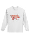 Bacon Pig Silhouette Adult Long Sleeve Shirt by TooLoud-Long Sleeve Shirt-TooLoud-White-Small-Davson Sales