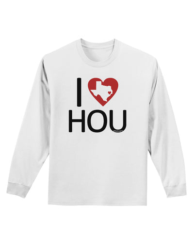 I Heart Houston Adult Long Sleeve Shirt-Long Sleeve Shirt-TooLoud-White-Small-Davson Sales