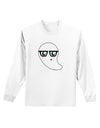 Cute Nerd Ghost Halloween Adult Long Sleeve Shirt-Long Sleeve Shirt-TooLoud-White-Small-Davson Sales