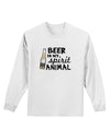 Beer Is My Spirit Animal Adult Long Sleeve Shirt-Long Sleeve Shirt-TooLoud-White-Small-Davson Sales