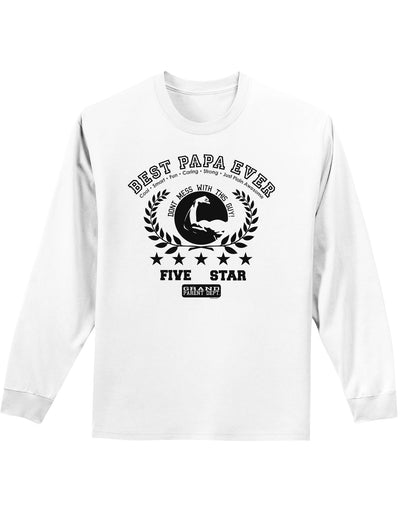 Best Papa Ever Collegiate Adult Long Sleeve Shirt-Long Sleeve Shirt-TooLoud-White-Small-Davson Sales