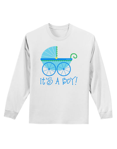 It's a Boy - Baby Boy Carriage Adult Long Sleeve Shirt-Long Sleeve Shirt-TooLoud-White-Small-Davson Sales