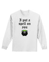 I Put A Spell On You Witches Cauldron Halloween Adult Long Sleeve Shirt-Long Sleeve Shirt-TooLoud-White-Small-Davson Sales