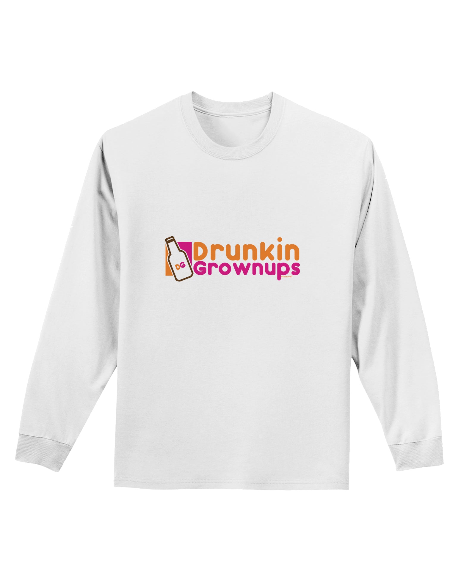 Drunken Grown ups Funny Drinking Adult Long Sleeve Shirt by TooLoud-Long Sleeve Shirt-TooLoud-White-Small-Davson Sales