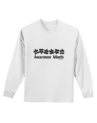 Autism Awareness Month - Puzzle Pieces Adult Long Sleeve Shirt by TooLoud-Long Sleeve Shirt-TooLoud-White-Small-Davson Sales