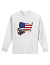 American Roots Design - American Flag Adult Long Sleeve Shirt by TooLoud-Long Sleeve Shirt-TooLoud-White-Small-Davson Sales