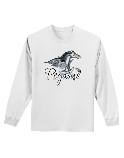 Pegasus Color Illustration Adult Long Sleeve Shirt-Long Sleeve Shirt-TooLoud-White-Small-Davson Sales