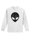 Extraterrestrial Face - Alien Distressed Adult Long Sleeve Shirt by TooLoud-Long Sleeve Shirt-TooLoud-White-Small-Davson Sales