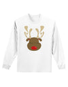 Cute Rudolph Reindeer Face Christmas Adult Long Sleeve Shirt-Long Sleeve Shirt-TooLoud-White-Small-Davson Sales