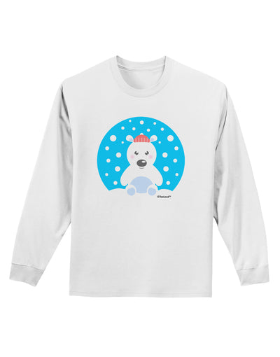 Cute Polar Bear - Christmas Adult Long Sleeve Shirt by TooLoud-Long Sleeve Shirt-TooLoud-White-Small-Davson Sales