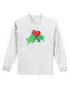 holly Christmas Design Adult Long Sleeve Shirt-Long Sleeve Shirt-TooLoud-White-Small-Davson Sales