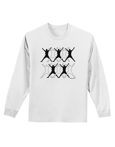 Ten Lords A Leaping Text Adult Long Sleeve Shirt-Long Sleeve Shirt-TooLoud-White-Small-Davson Sales