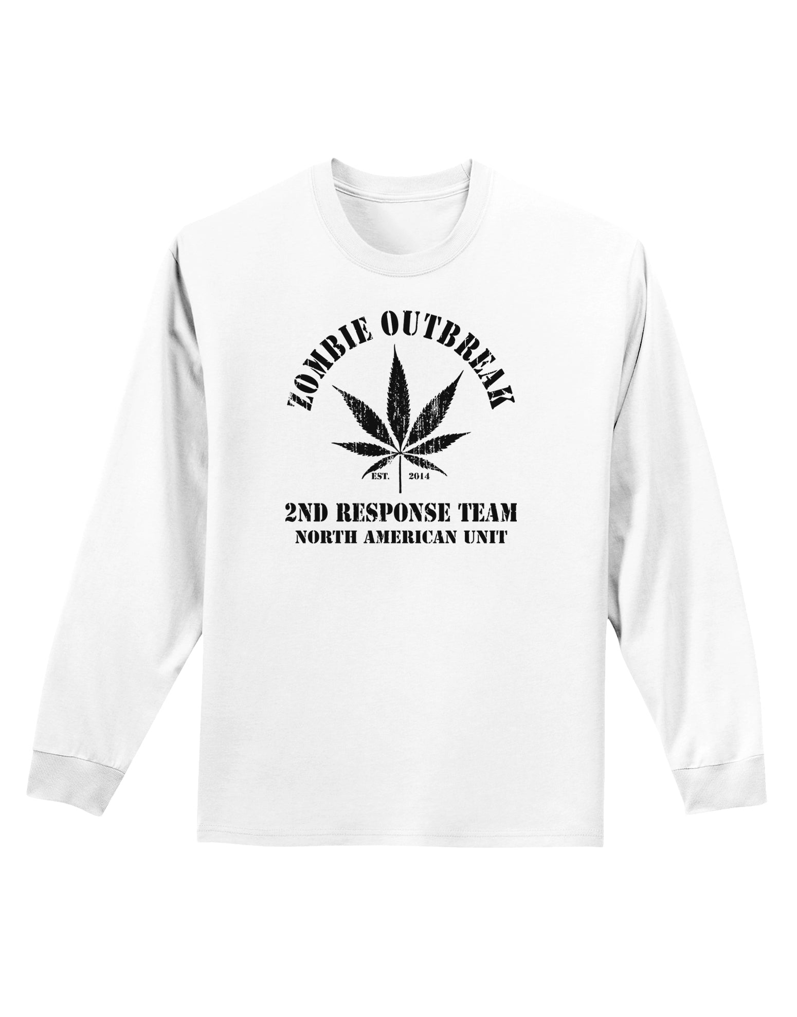 Zombie Outbreak 2nd Response Team Adult Long Sleeve Shirt-Long Sleeve Shirt-TooLoud-White-Small-Davson Sales