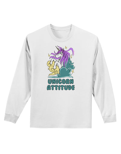 Unicorn Attitude Adult Long Sleeve Shirt-Long Sleeve Shirt-TooLoud-White-Small-Davson Sales