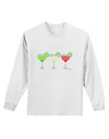 Margaritas - Mexican Flag Colors - Cinco de Mayo Adult Long Sleeve Shirt by TooLoud-Long Sleeve Shirt-TooLoud-White-Small-Davson Sales