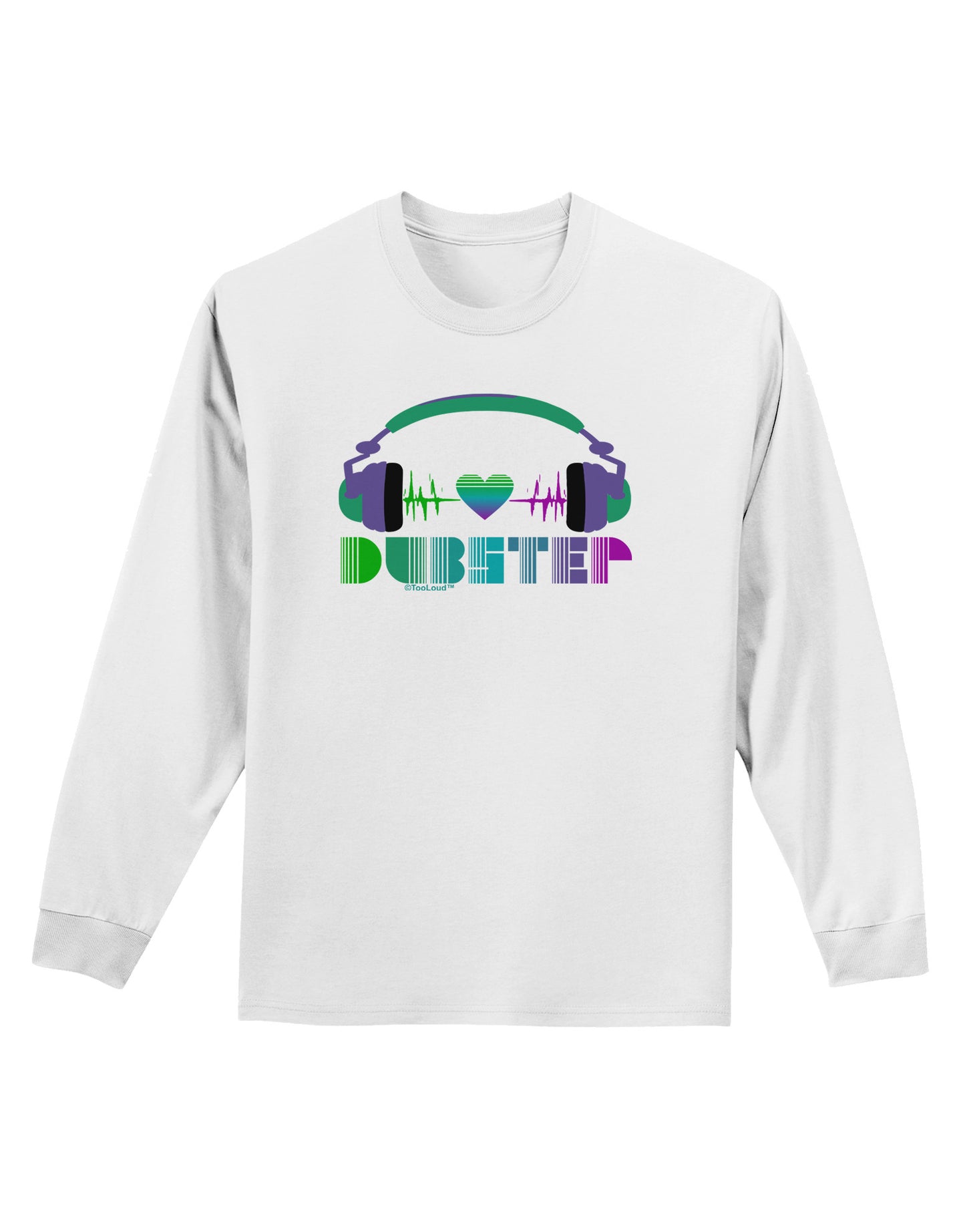 Heart Dubstep Adult Long Sleeve Shirt-Long Sleeve Shirt-TooLoud-White-Small-Davson Sales